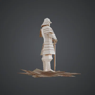 Tượng Samurai Origami - Tuyệt tác chiến binh giấy
