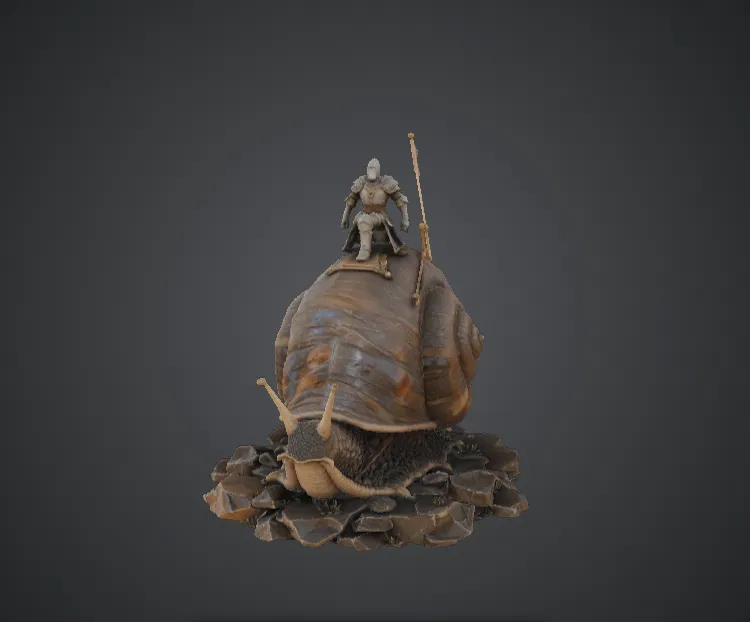 Hiệp Sĩ Cưỡi Ốc Sên – Mô hình Kỵ sĩ giả tưởng cưỡi ốc sên khổng lồ - Image 1