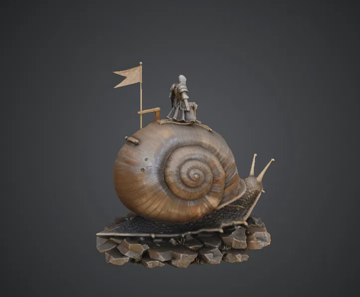 Hiệp Sĩ Cưỡi Ốc Sên – Mô hình Kỵ sĩ giả tưởng cưỡi ốc sên khổng lồ - Image 2