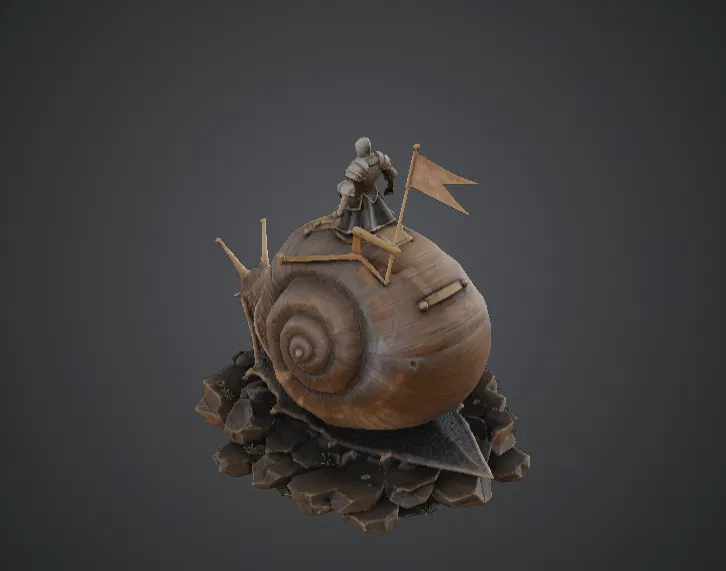 Hiệp Sĩ Cưỡi Ốc Sên – Mô hình Kỵ sĩ giả tưởng cưỡi ốc sên khổng lồ - Image 3