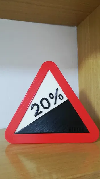 Mô hình biển báo dốc 20% - Phụ kiện trang trí độc đáo cho tín đồ xe đạp - Image 1