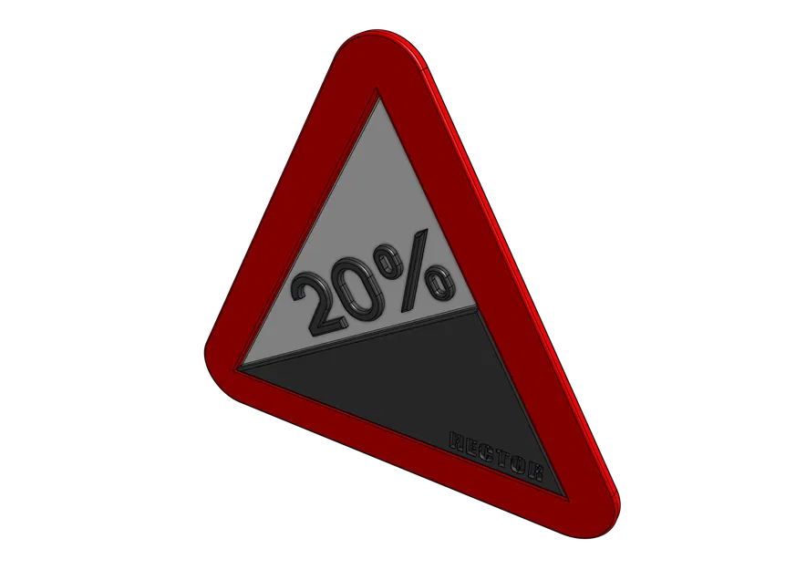 Mô hình biển báo dốc 20% - Phụ kiện trang trí độc đáo cho tín đồ xe đạp - Image 2