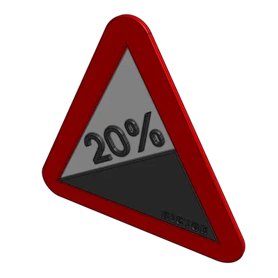 Mô hình biển báo dốc 20% - Phụ kiện trang trí độc đáo cho tín đồ xe đạp