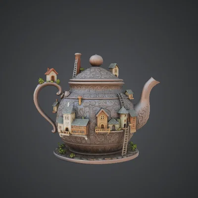 Teapot Village – Mô hình điêu khắc thị trấn ấm trà kỳ ảo