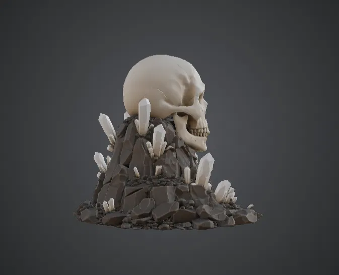 Crystal Skull Relic – Hộp sọ kỳ ảo với tinh thể mọc bao quanh - Image 2