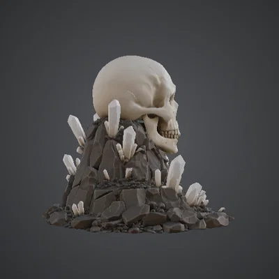 Crystal Skull Relic – Hộp sọ kỳ ảo với tinh thể mọc bao quanh