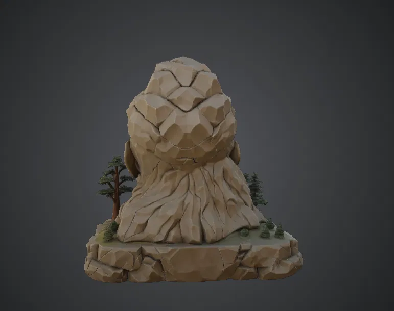 Tượng Đá Cổ Đại – Đầu Người Khổng Lồ Trong Phế Tích Fantasy - Image 3