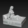 Mô hình 3D nhân vật nữ quyến rũ ngồi trên giường - Thumbnail 2
