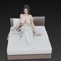 Mô hình 3D nhân vật nữ quyến rũ ngồi trên giường - Thumbnail 4