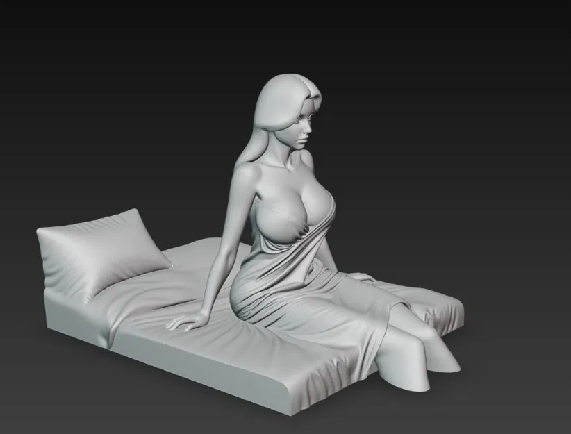 Mô hình 3D cô gái gợi cảm ngồi trên giường cực đẹp - Image 2