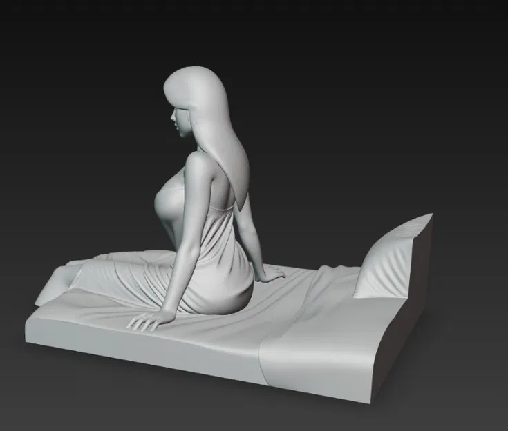 Mô hình 3D cô gái gợi cảm ngồi trên giường cực đẹp - Image 4