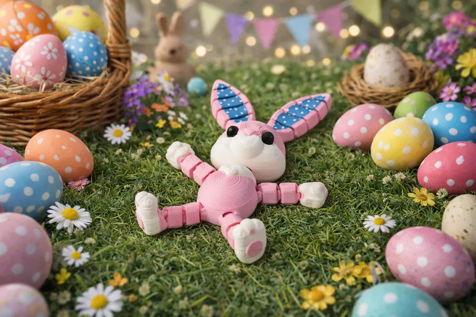 Thỏ Phục Sinh Flexi (Flexi Easter Bunny) - Đồ chơi khớp nối linh hoạt - Image 1