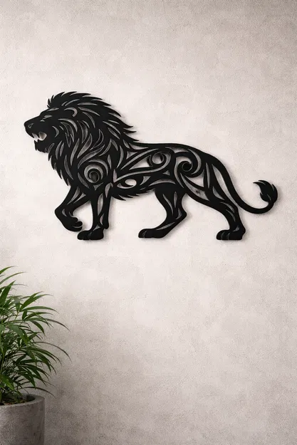 Tranh treo tường Sư tử phong cách Tribal - Image 1