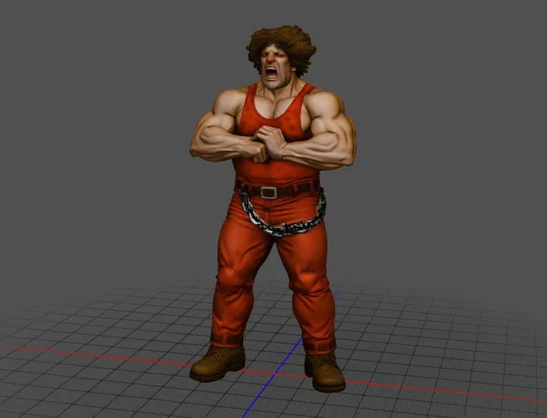 Mô hình 3D nhân vật Andore từ game huyền thoại Final Fight - Image 1