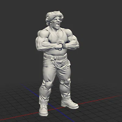 Mô hình 3D nhân vật Andore từ game huyền thoại Final Fight