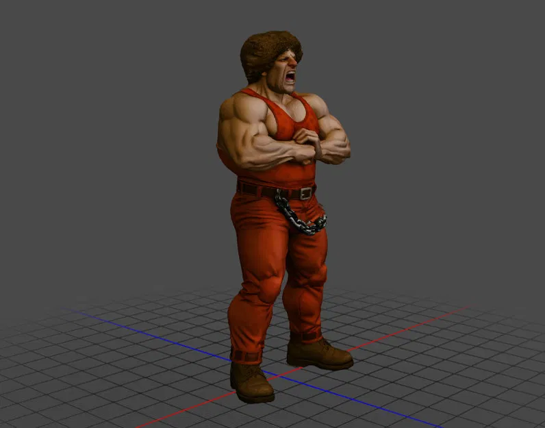 Mô hình 3D nhân vật Andore từ game huyền thoại Final Fight - Image 3