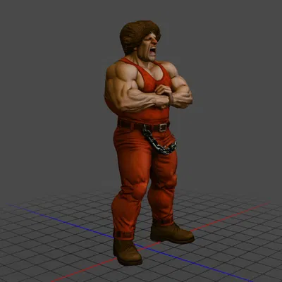 Mô hình 3D nhân vật Andore từ game huyền thoại Final Fight