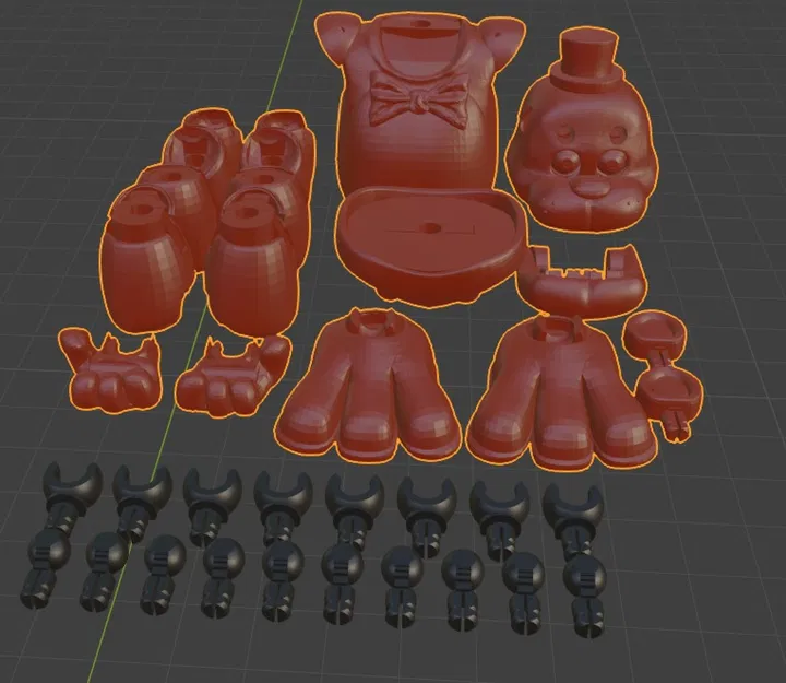 Mô hình Freddy FazBear FNAF khớp nối linh hoạt cho máy in 3D - Image 3