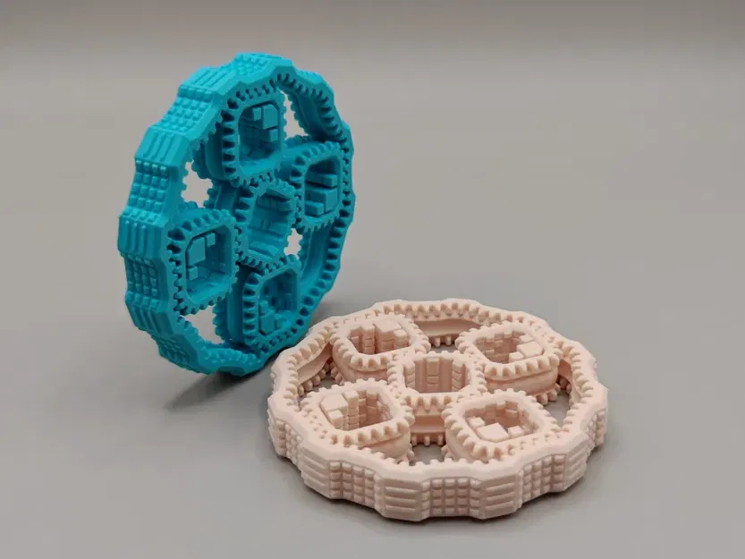 Con quay tay bánh răng hành tinh hình vuông độc đáo (Print-in-place) - Image 1