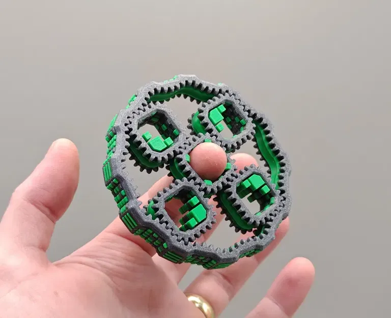 Con quay tay bánh răng hành tinh hình vuông độc đáo (Print-in-place) - Image 5