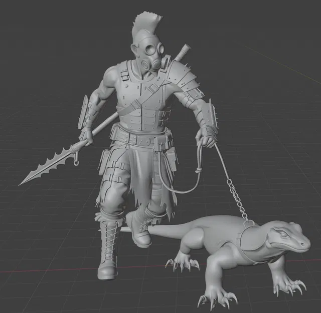 Mô hình chiến binh hậu tận thế Mad Max 14 cùng kỳ đà - In 3D cực chất - Image 2