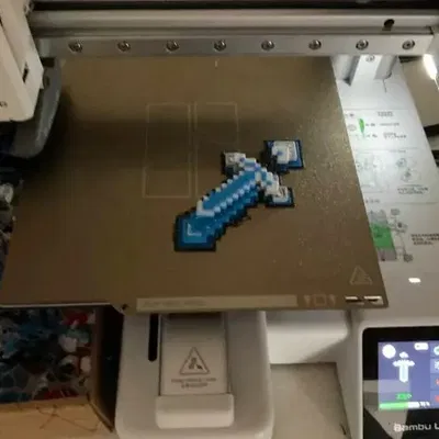 Mô hình kiếm Minecraft in 3D thiết kế phong cách pixel cực chất