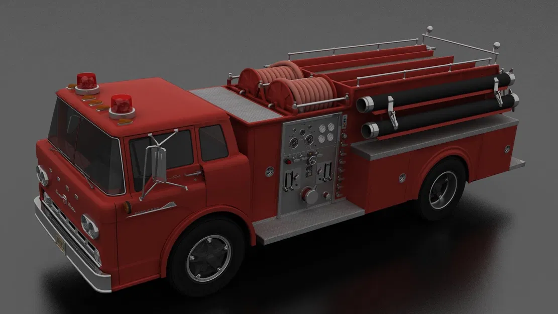 Mô hình xe chữa cháy Ford C-600 Pumper in 3D chi tiết - Image 1