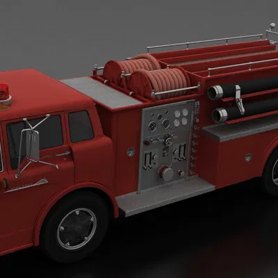 Mô hình xe chữa cháy Ford C-600 Pumper in 3D chi tiết