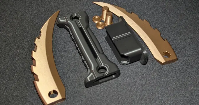 Mô hình dao đôi Double Karambit in 3D ấn tượng, lắp ráp không cần keo - Image 1