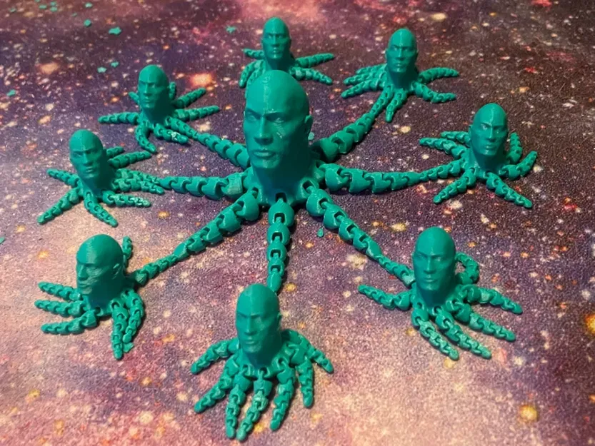 Mô hình 3D Octorocktopus: Gương mặt The Rock với xúc tu linh hoạt - Image 1