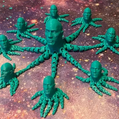 Mô hình 3D Octorocktopus: Gương mặt The Rock với xúc tu linh hoạt