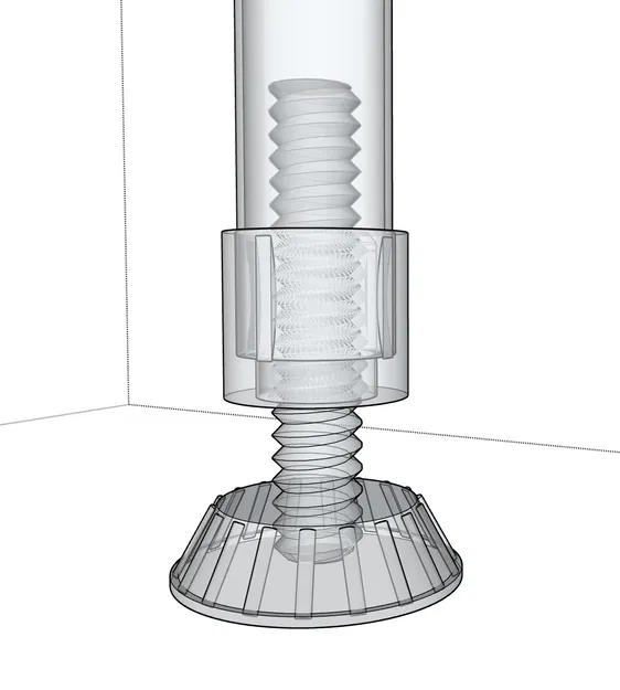 Chân tăng chỉnh độ cao cho ống/thanh nhôm tiêu chuẩn - Image 3