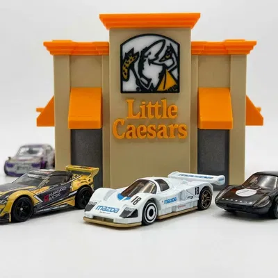 Mô hình diorama cửa hàng Little Caesar tỉ lệ 1/64 đẹp mắt