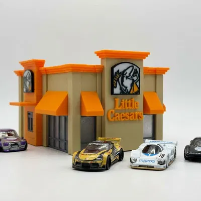 Mô hình diorama cửa hàng Little Caesar tỉ lệ 1/64 đẹp mắt