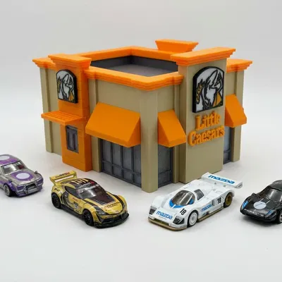 Mô hình diorama cửa hàng Little Caesar tỉ lệ 1/64 đẹp mắt