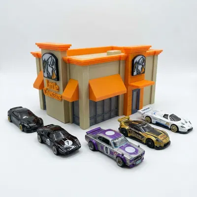 Mô hình diorama cửa hàng Little Caesar tỉ lệ 1/64 đẹp mắt