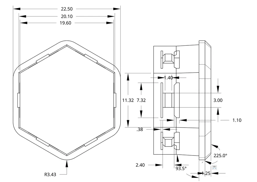 Chốt gắn hệ thống tường tổ ong lên kính (Honeycomb flat glass mounting) - Image 2
