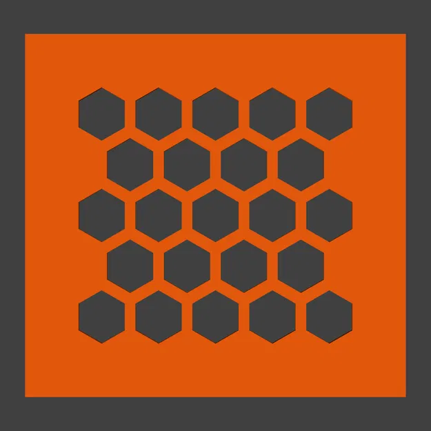 Tấm lưới hình lục giác (Hexagon Grid) tùy chỉnh 5x5 - In 3D & Laser - Image 3