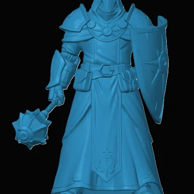 Mô hình 3D Warforged Cleric cho game nhập vai D&D