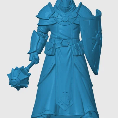 Mô hình 3D Warforged Cleric cho game nhập vai D&D