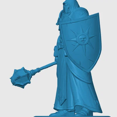 Mô hình 3D Warforged Cleric cho game nhập vai D&D