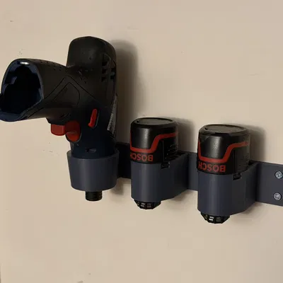 Giá treo tường 3D cho máy khoan Bosch PS20 và bộ 2 pin