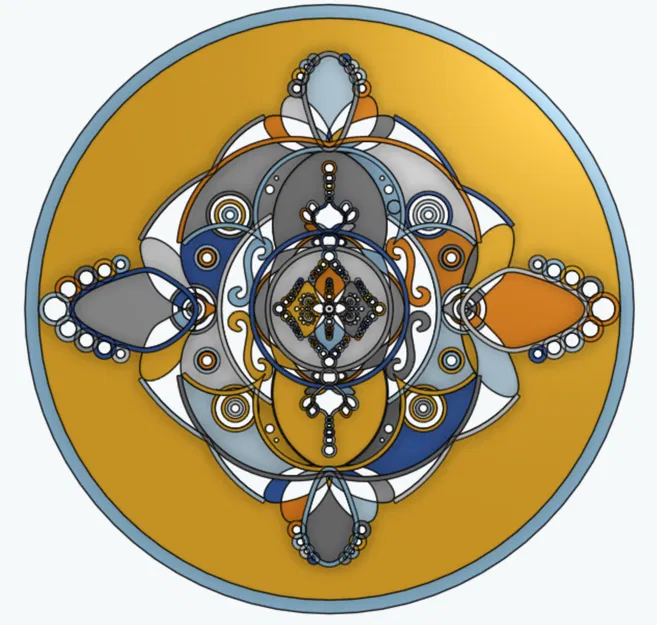 Mẫu tranh treo tường Art Deco Mandala tinh tế cho in 3D - Image 1