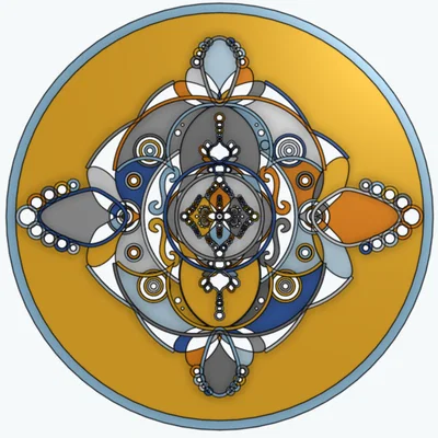 Mẫu tranh treo tường Art Deco Mandala tinh tế cho in 3D