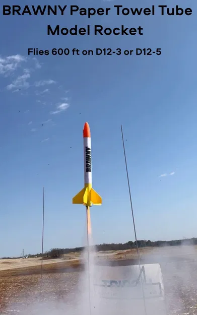 Tên lửa mô hình Brawny từ lõi giấy và linh kiện in 3D - Image 1