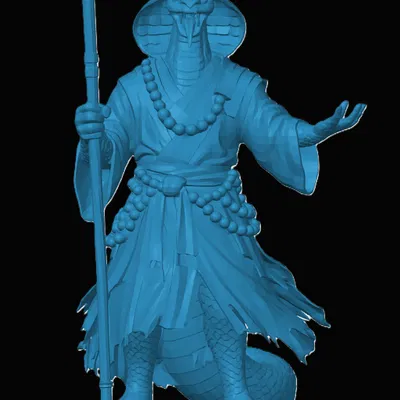 Mô hình 3D Yuan-ti Monk - Võ sư rắn cho game RPG