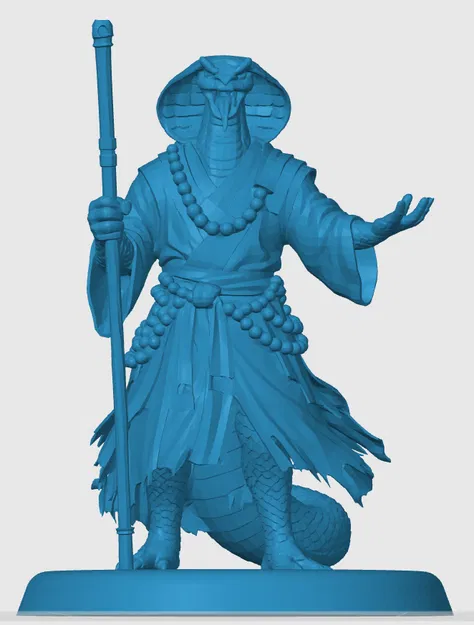 Mô hình 3D Yuan-ti Monk - Võ sư rắn cho game RPG - Image 2