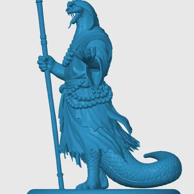 Mô hình 3D Yuan-ti Monk - Võ sư rắn cho game RPG