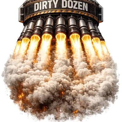 Mô hình tên lửa "DIRTY DOZEN" với cụm 12 động cơ mini