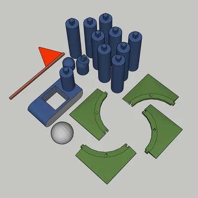 Bộ trò chơi Golf mini văn phòng in 3D đầy đủ phụ kiện